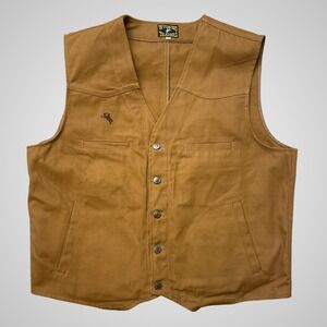 Wyoming Traders Mens XL Brown Canvas Concealed Carry Holster Vest Bronco NWOT